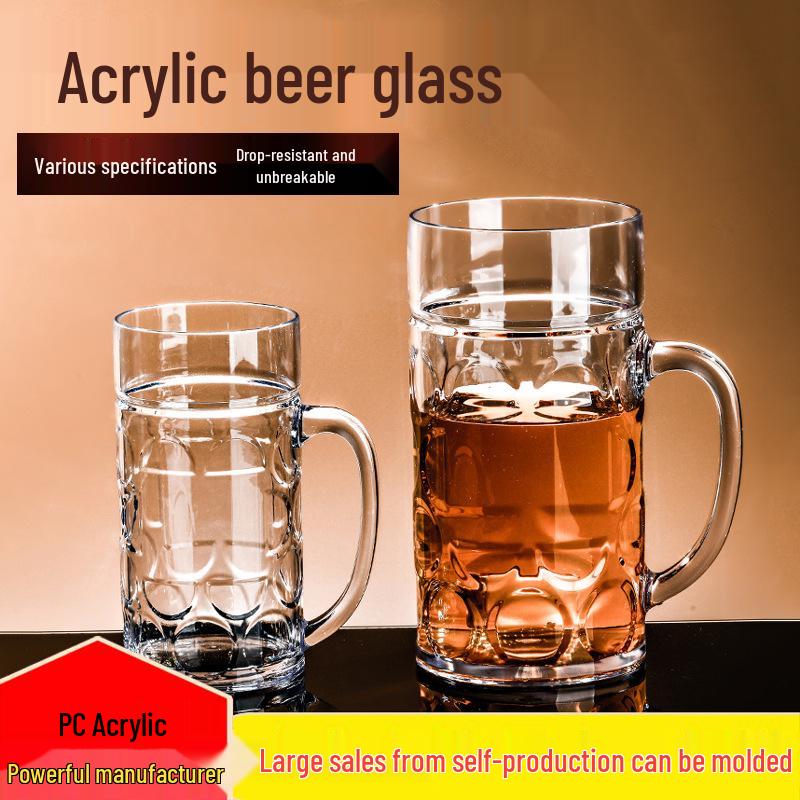 Octagonal Drop-Resistant Acrylic Beer Mug for Bar & KTV