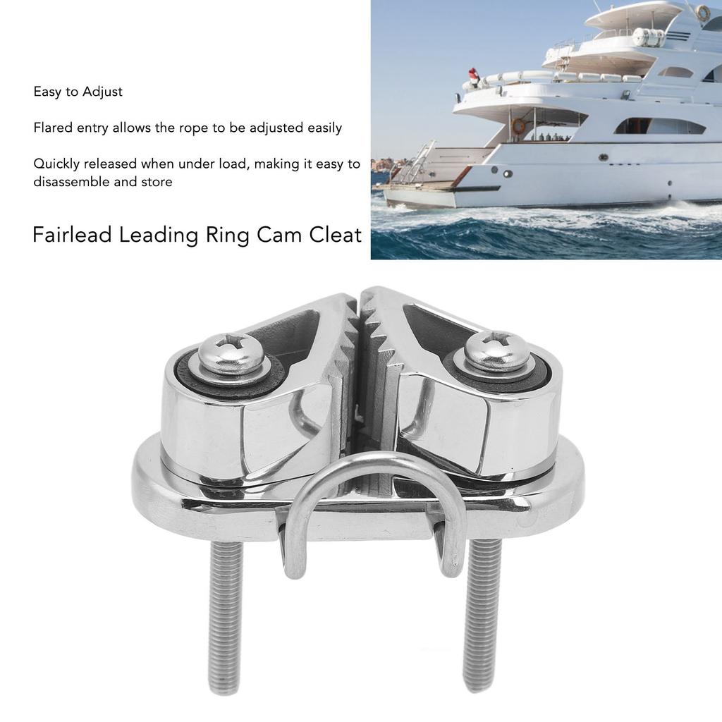 Wire Line Cleat Marine Cam Cleat 316 Stainless Steel Fairlead Leading Ring Anchor Rope Cleats Sailing Cleat for 3 to 12mm Rope
