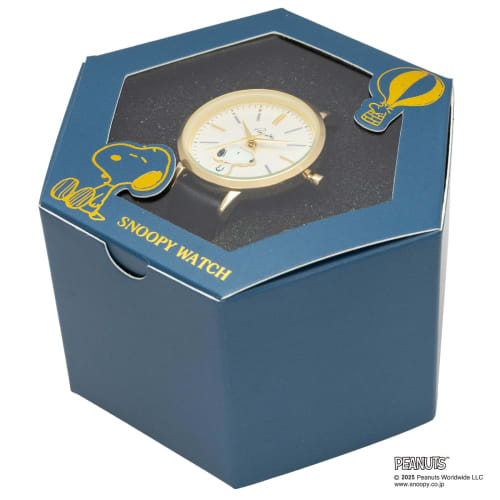 Fieldwork Women's Analog Snoopy Watch with Leather Strap, 2-Layer G Watch, Black (PNT-048-4)