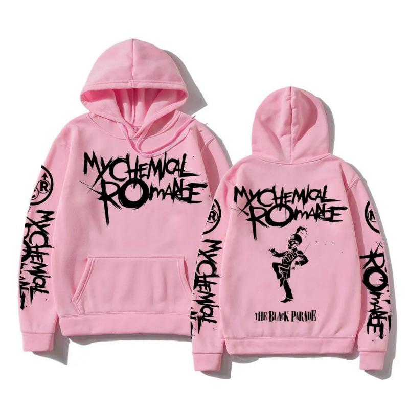 My Chemical Romance Double Sided Graphic Hoodie Winter Oversized Fleece Casual Male Sweatshirts Long Sleeve Band Printing Unisex Tops