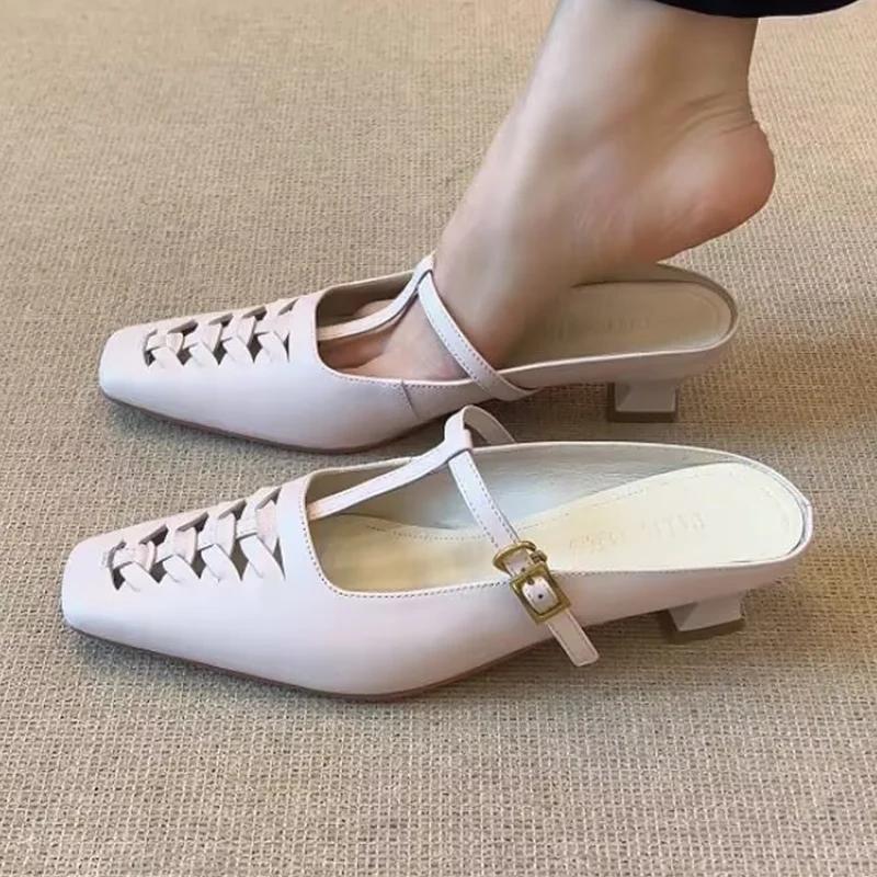 Fashion Women Casual Slippers Fashion Heeled Shoes Summer Cozy Walking Shoes Woman Sandals 2025 Trend Brand Designer Female Zapatillas