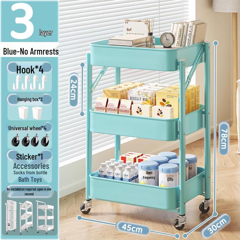 Kompaktes mehrschichtiges Lagerregal für Küche, Bad, Schlafzimmer, Bücher, Spielzeug und Snacks