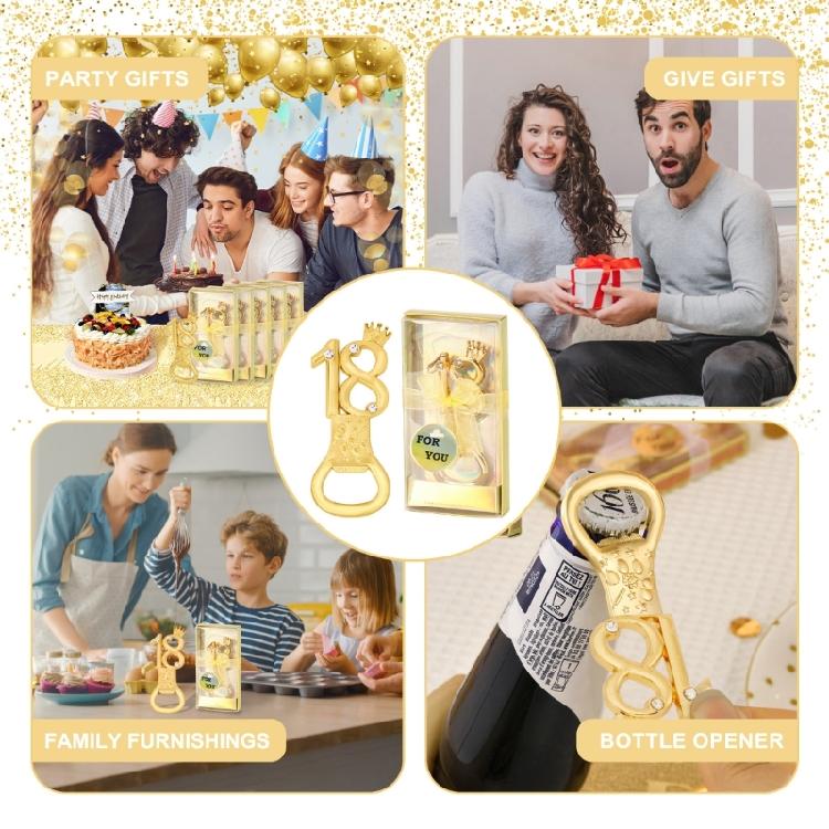 Golden Bottle Opener with Number Essential Beer Opener Tool for Any Celebration