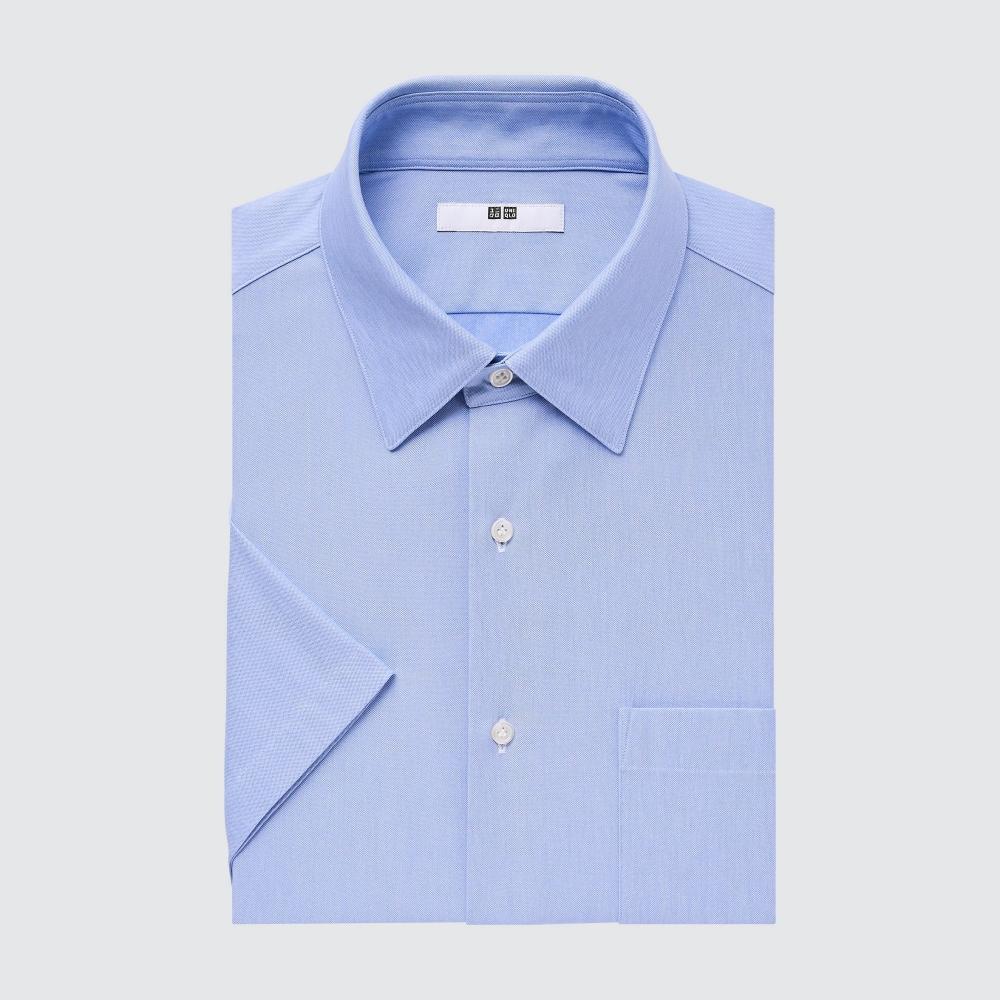 

UNIQLO JAPAN Сухая рубашка из джерси без глажения обычного цвета с короткими рукавами