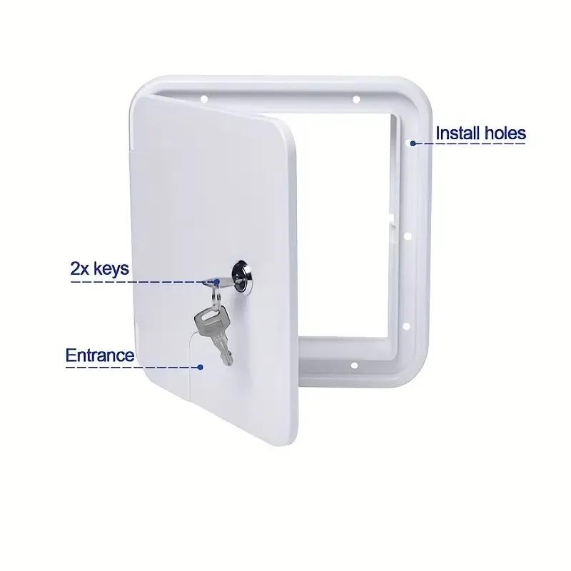 Trapă de Depozitare Cablu RV Caravan cu 2 Chei Alb Ușă Compartiment pentru Cablu de Alimentare Electrică și Furtun Camper Accesorii RV
