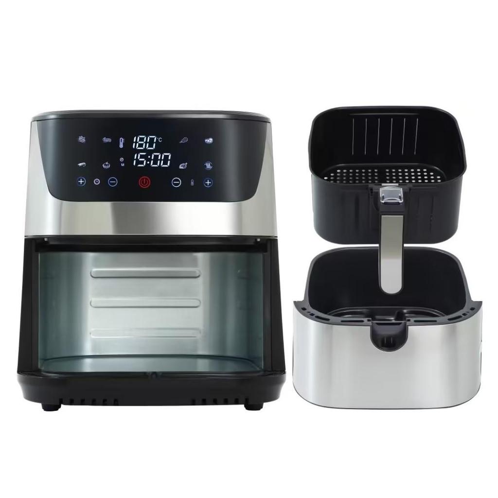 8L Large-Capacity Stainless Steel Air Fryer with Smart Multifunctions and Double Pot