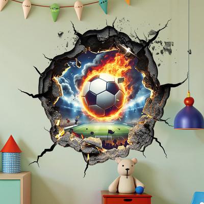Fotbalový světový pohár Power Soccer Samolepka na zeď Rozbitá zeď Oslava zápasu Dekorace na zeď Samolepicí nálepka