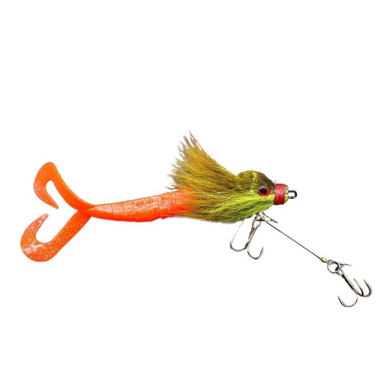 

Artificial Rodents Baits With Resilients Plush Resins Fishing Baits for Long Casting Distances and Fish Attraction 1 зелений
