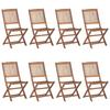 Folding Outdoor Chairs Set of 8 Solid Acacia Wood