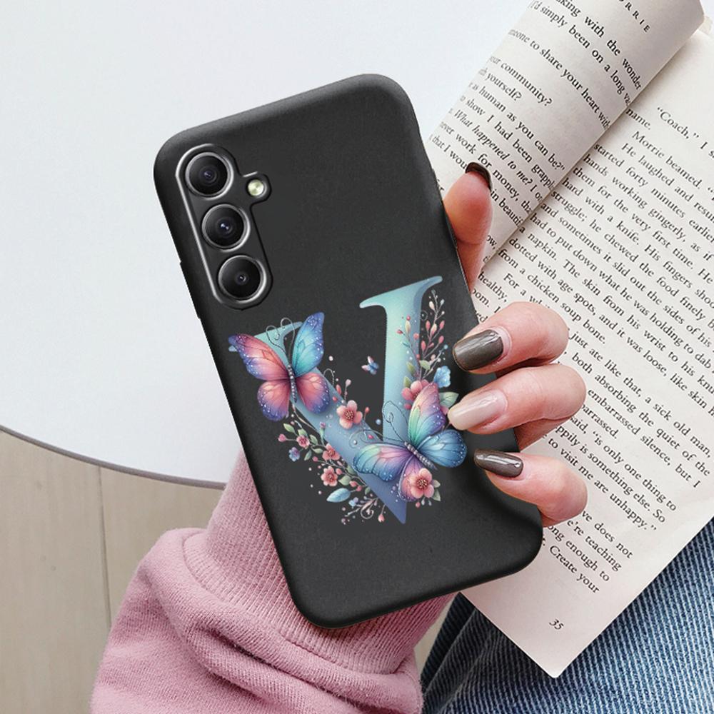 Phone Case For Samsung Galaxy A15 A25 A35 A55 A13 Colorful Letter Love Flower Butterfly Women INS Shell Fundas Bumper Soft Cover