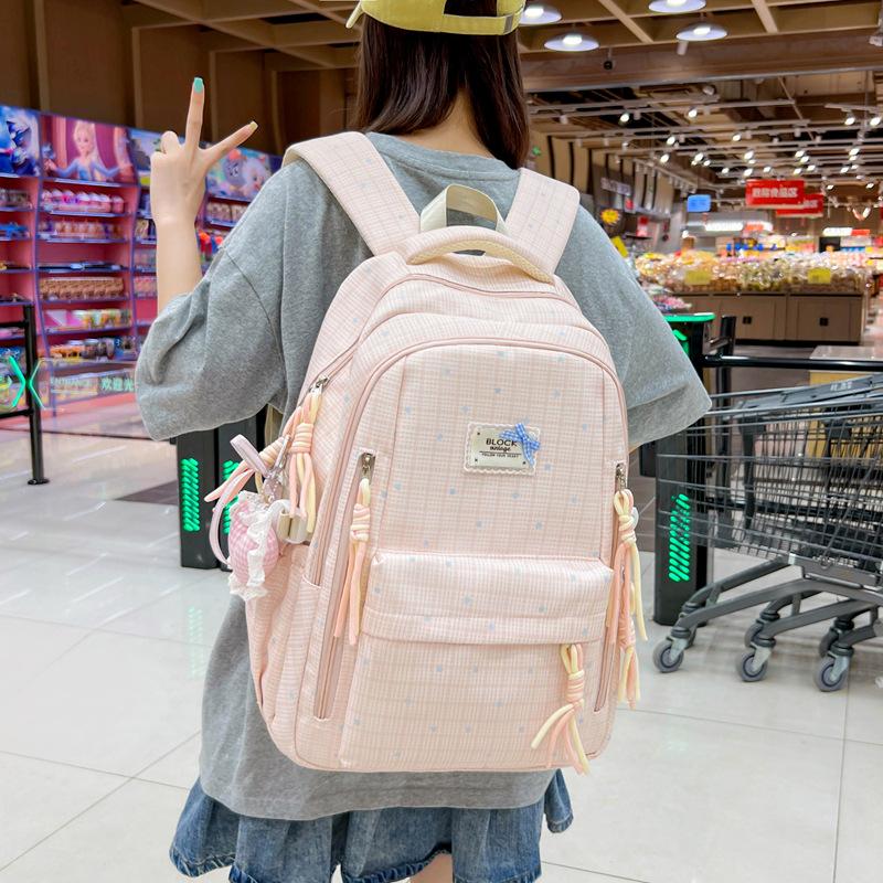 Schoolbag New Schoolbag Female College Style Junior High School Students Lightweight Large-capacity Backpack Korean Version Ins Fresh and Sweet