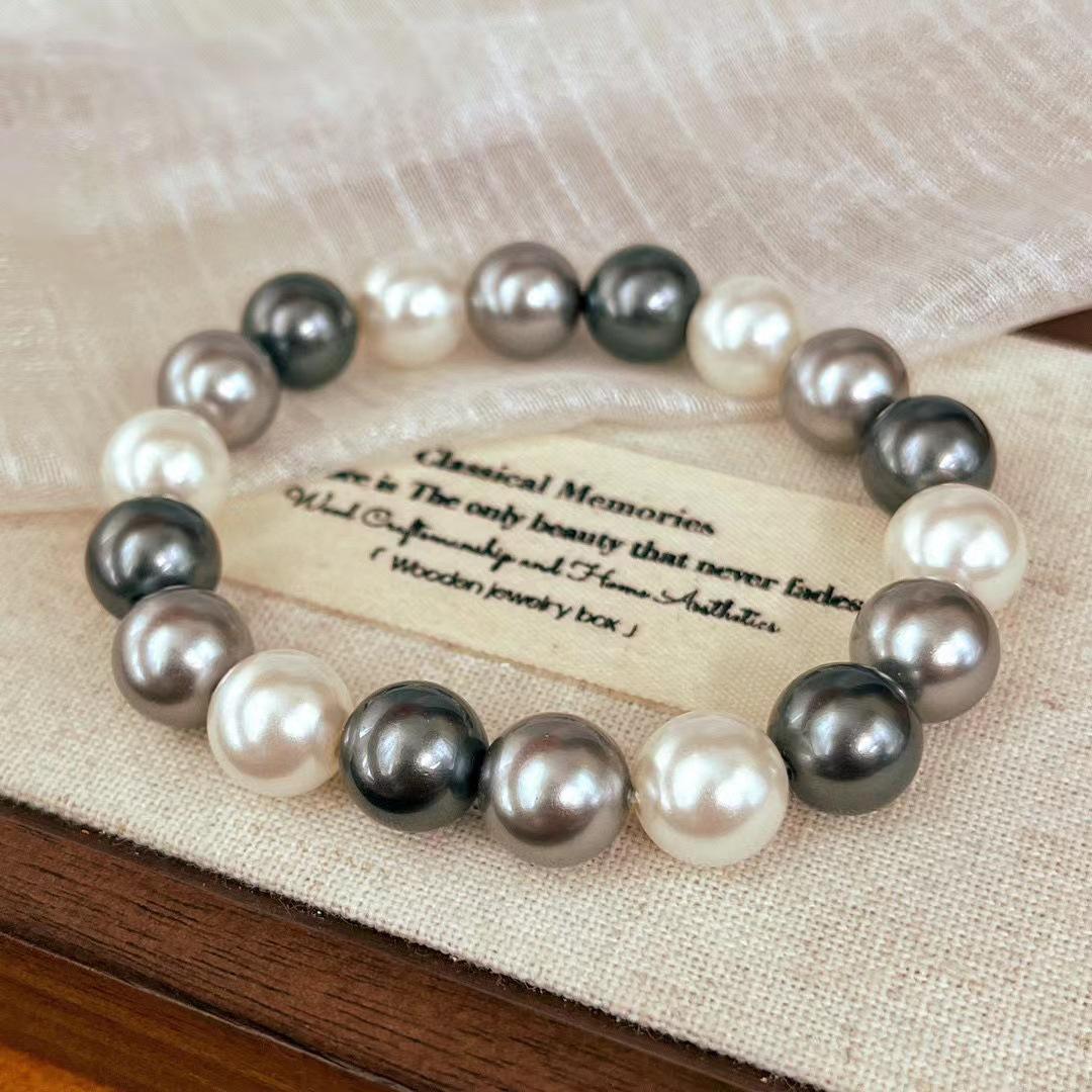 Vintage Autumn And Winter Vintage Merad Shijia Pearl Mixed Color Bead Beaded Bracelet Bracelet
