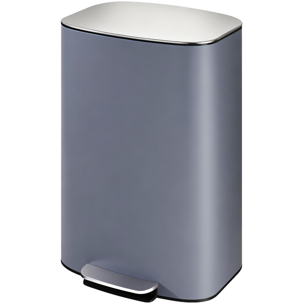 50L Kitchen Bin with Soft-Close Lid and Stay-Open Function, Stainless Steel Pedal Bin with Removable Inner Bucket, Carry Handle for Kitchen, Office