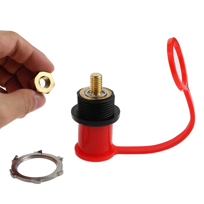 250A Battery Charging Post 3/8" Stud Remote Battery Junction Post Connector Terminals Waterproof Cap Battery Charger Jumper Post