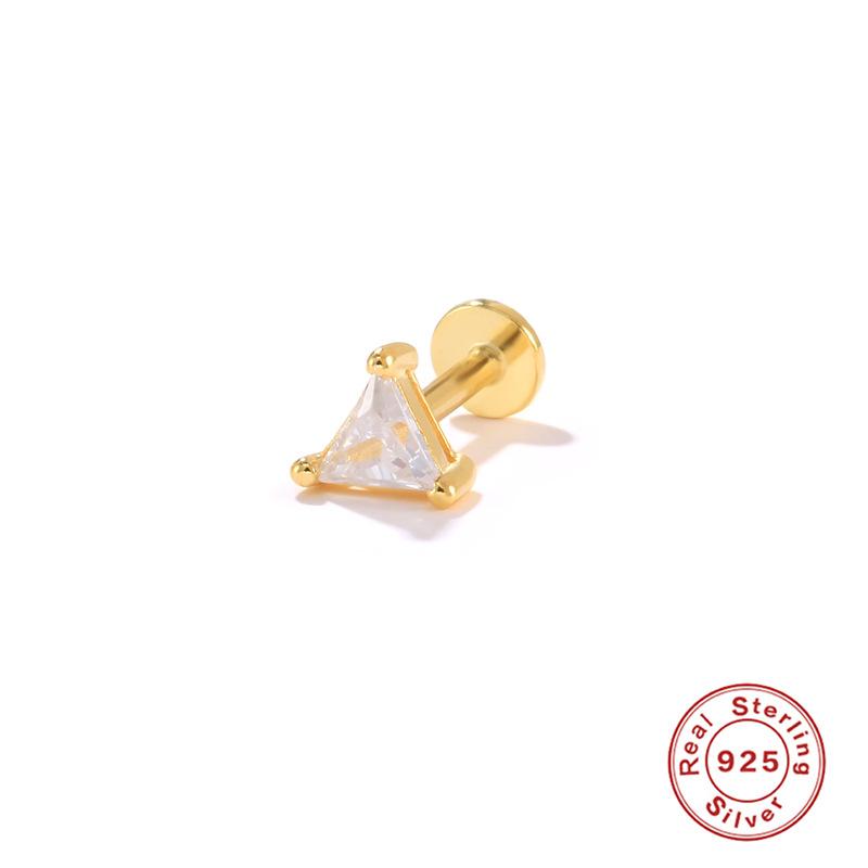 S925 Sterling Silver New Version Puncture Internal Thread Flat Head Body Auricle Puncture Earbone Stud Earring Stud Earring