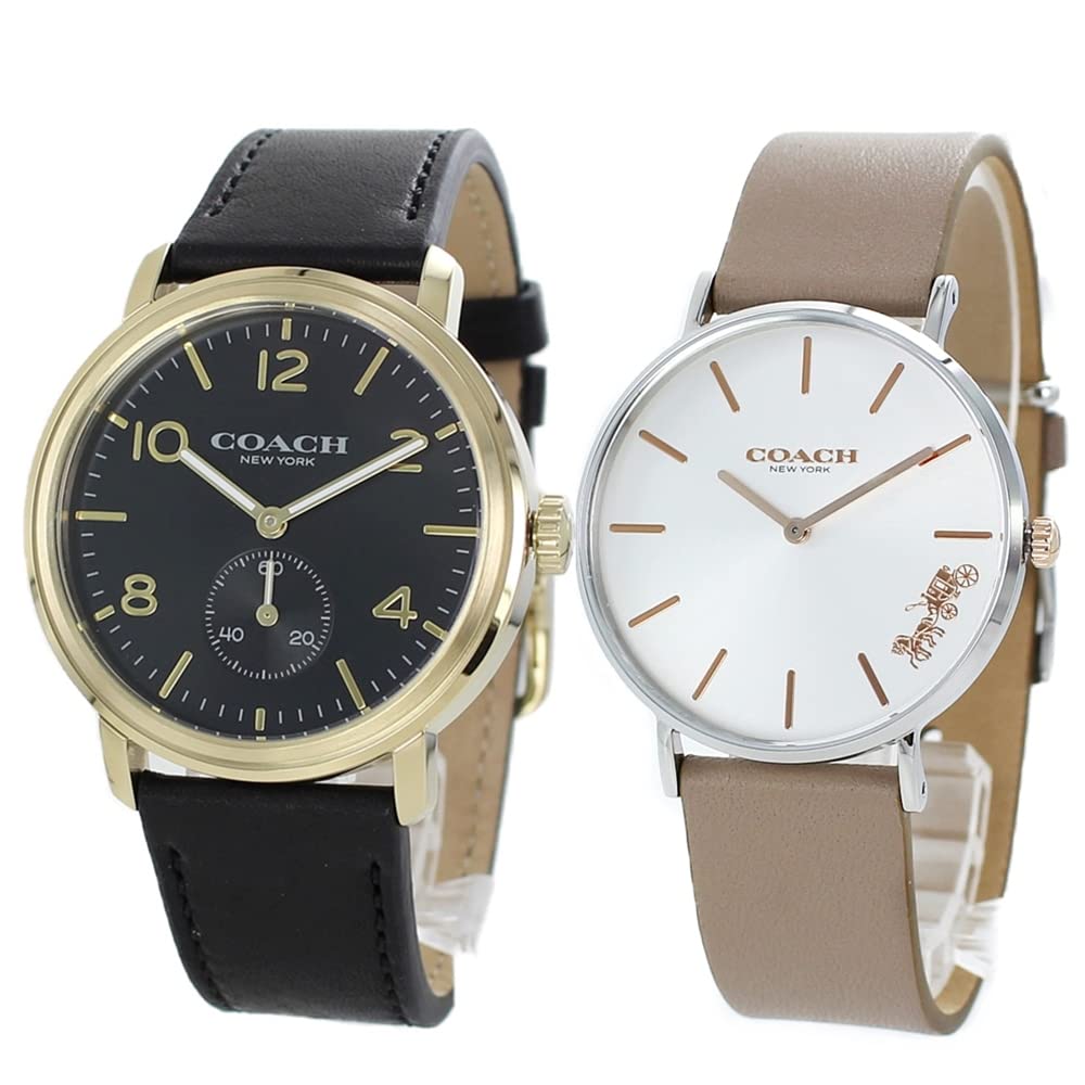 

COACH Pair Watch Storage Box Leather Watch Black Beige 1460254514503119 Watch [Coach] Men s Women s [Item]