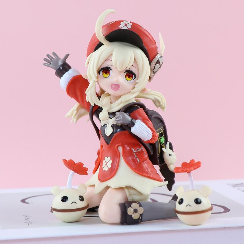 13cm Game Genshin Impact Klee Anime Figure Scale Model Desktop Ornament Collection Doll Toy Birthday Gifts