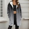 Women's Gradient Print Fashionable Loose Zipper Fleece Hoodie Jacket