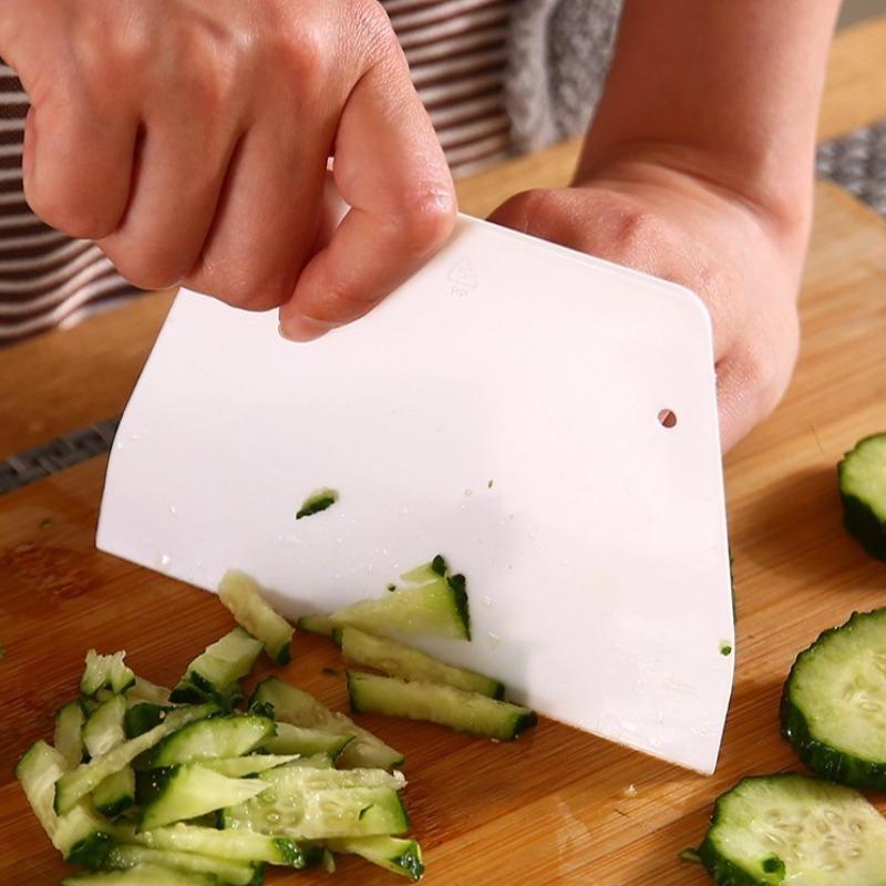 Dough Scraper Lightweight Flat Cut Reusable  Plastic Bowl Scraper Multifunctional Flexible with Hanging Hole for Kitchen
