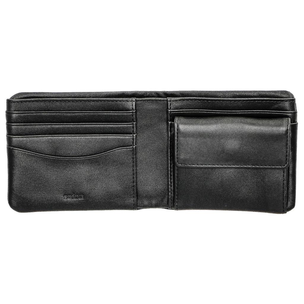 SONNE Softer Genuine Leather Bi-fold Wallet, Black