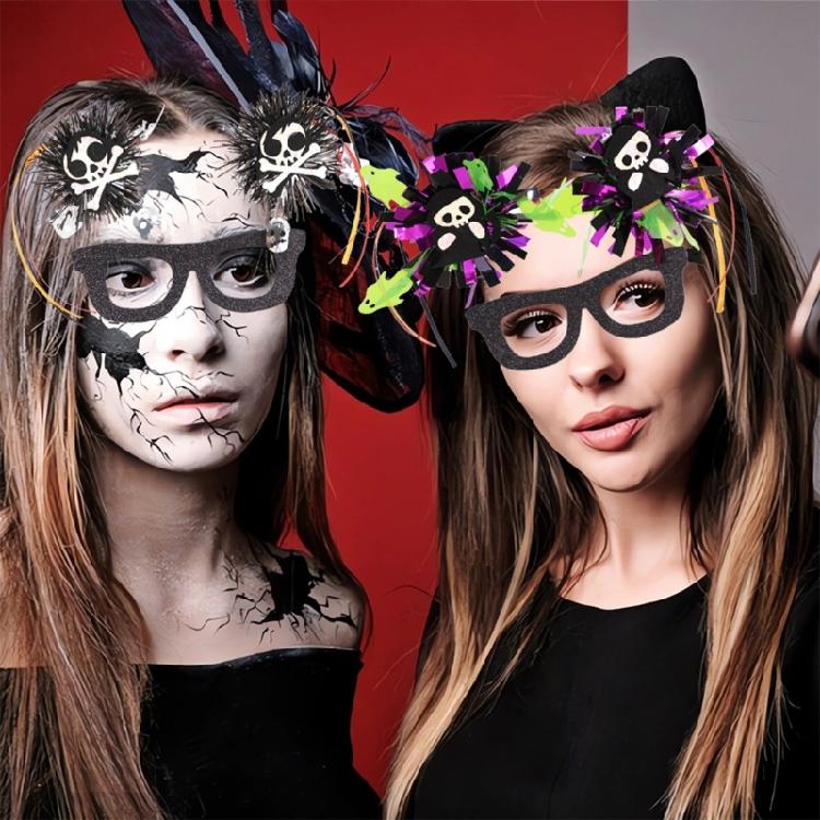Festive Glasses Halloween Glittered Glasses Photo Props for Kids Teens Adult
