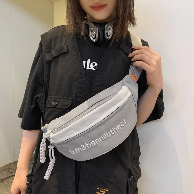 Chest Bag Men Women's Crossbody Bag Waist Bag Student Embroidered Satchel