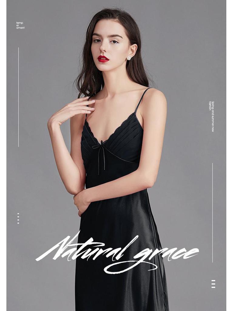 Yaoting Plus Size Ice Silk Camisole Nightdress for Women - Sexy Summer Loungewear CQ311