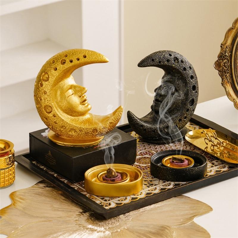 Cultural Resin Incenses Holder Ramadans Decors Moon God Sculpture Gift For Home top sale