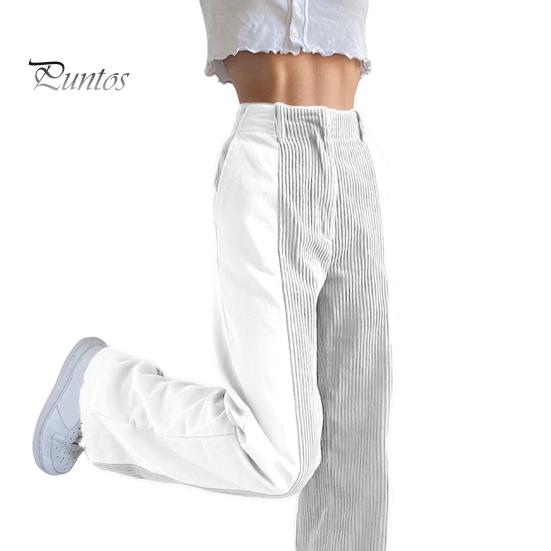 

Женские брюки с высокой талией, застегивающиеся на молнию, повседневные свободные брюки в стиле пэчворк, спортивные брюки для повседневной носки S белый