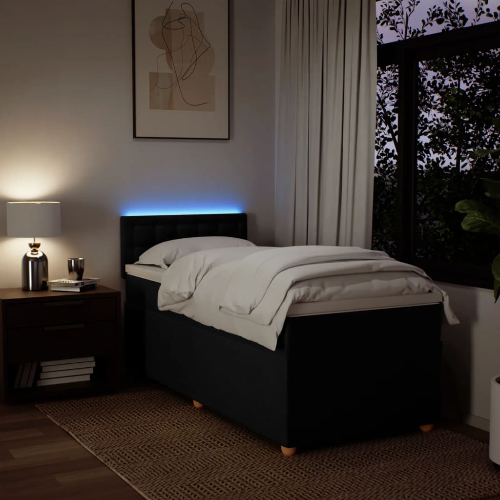 Vidaxl Continental Bed With Mattress, Black, Fabric, 80X200 Cm