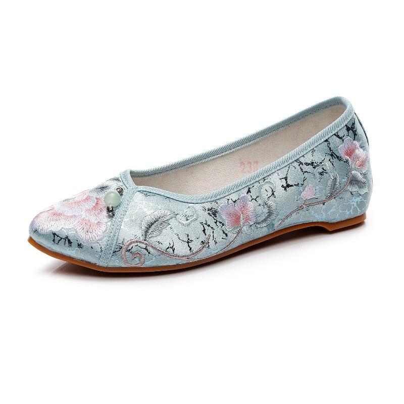 Embroidered Women Fashionable Pointed Toe Flats Soft Light Casual Comfortable Walking Shoes Elegant Minimalist Women Shoes