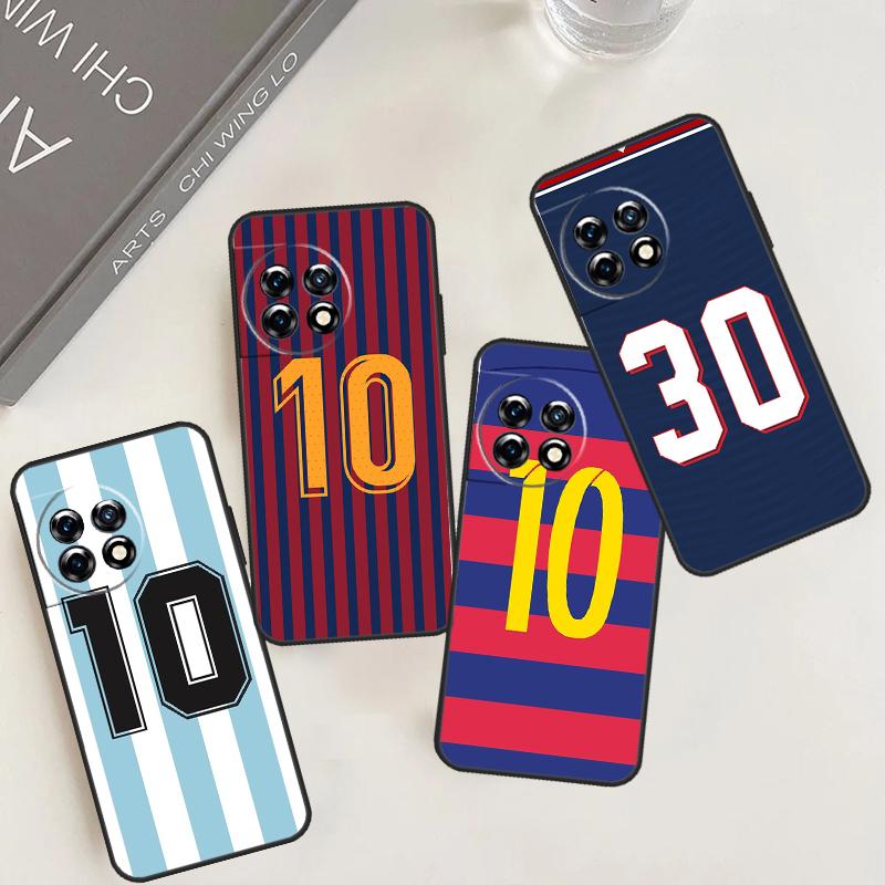 FootBall Number 10 7 Case For OnePlus Nord N20 N10 2T CE 2 3 Lite OnePlus 12 11 9 10 Pro 9RT 10R 12R 10T Cover