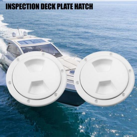 2pcs 4 Inch Boat pection Round Deck Plate Hatch Marine pection Hatch White