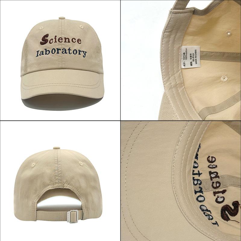Small Baseball Hat with Wide Brim Showing Face for Women's Temples Hat Spring and Summer Sun Protection Pure Cotton Soft Top Embroidered Baseball Hat
