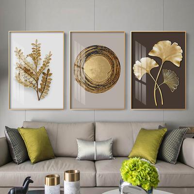Abstrakte Moderne Golden Leaf Wand Kunst Gold Kreis Leinwand Malerei Nordic Poster Drucken Wand Bilder Für Wohnzimmer Wohnkultur