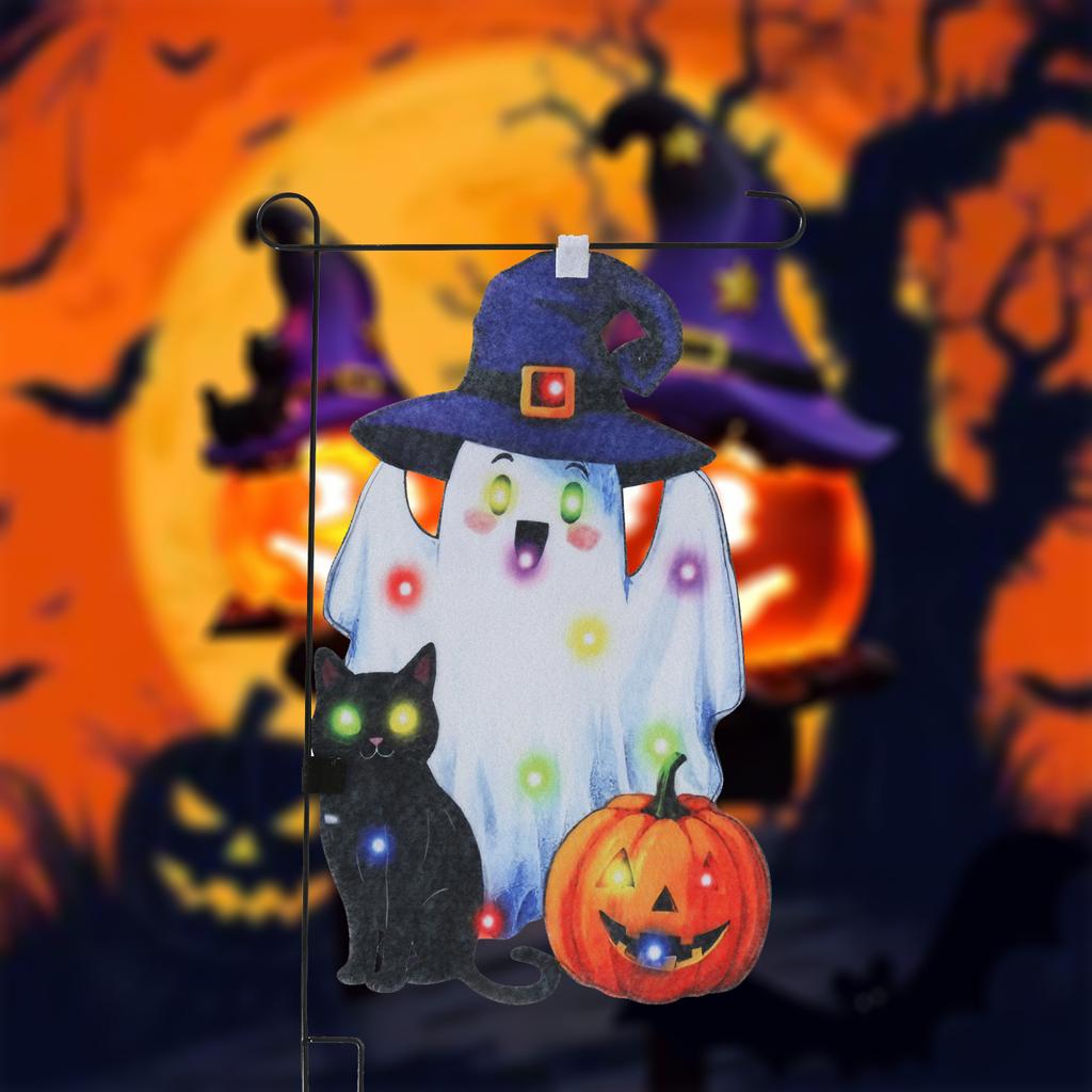 2D Halloween Garden Flag, Double-sided Cute Halloween Outdoor Decoration Flag, Yard Home Porch Garden Decoration.