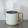 304 stainless steel mug, walnut handle coffee cup, double-layer camping cup, beech head handle teacup, anti-scalding cup