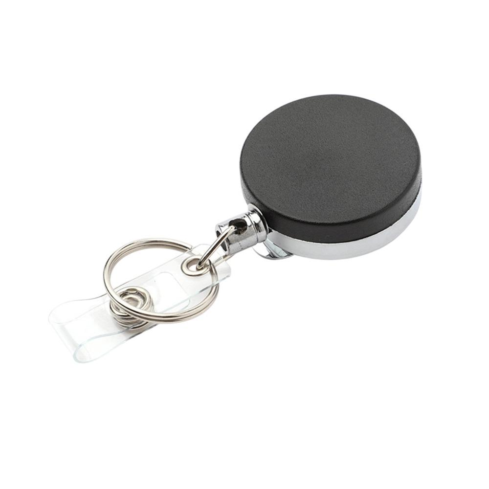 

Retractable ID Badge Holder With Keychain Carabiner Clip Heavy Duty Badge Reel 1