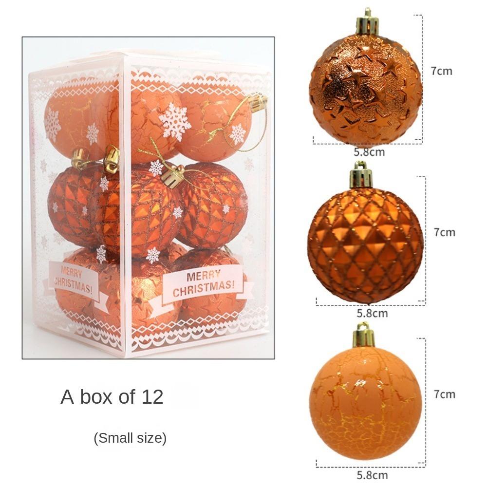12Pcs/Box Plastic Christmas Gifts Boxes Pendant DIY Crafts Painted Christmas Decorations