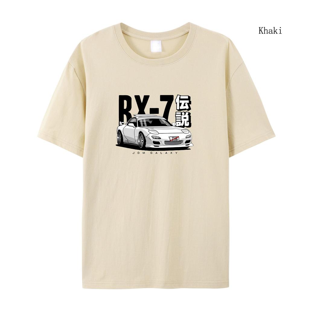 Women T-Shirts Initial D JDM T-shirt Vintage RX7 FD Drift Japanese Cars Printed Summer Short Sleeved T-shirt Loose Short Sleeved Top