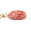 Deep Sea Coral Pendant with Cherry Blossom Carving Gift Wrapping 18K Gold 25x15cm Pink 45cm Chain Included 18K Gold Chain (Free Available) Hardware,
