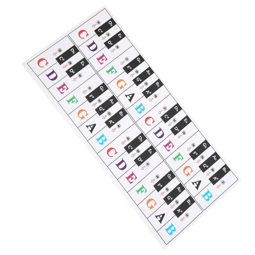 Piano Key Sticker Electronic Organ Universal Keyboard Transparent Notation Self Adhesive