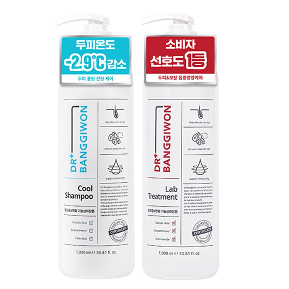 Dr. Bangiwon Cool Shampoo + Hair Loss Symptom Relief Wrap Treatment 1000ml 1 pcs 1L