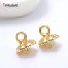 14k Gold Plated Brass Metal Pearl Pendant Mounting Bails DIY Jewelry Accessories