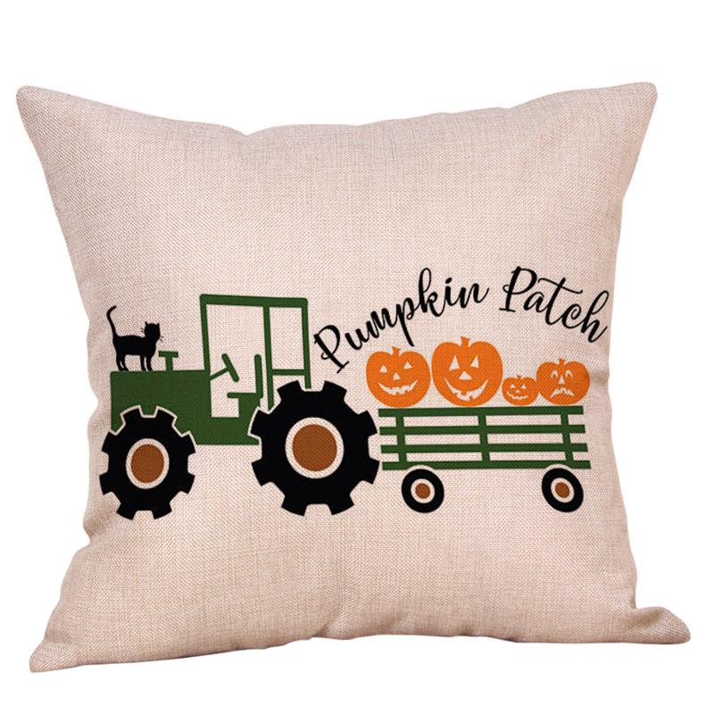 Modern Thanksgiving Pumpkin Cart Throw Pillow Cushion for Sofa and Car 45*45cm