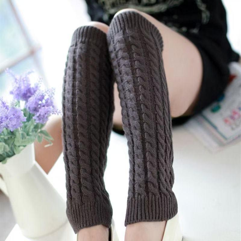 Chunky Knit Korean Style Leg Warmers - Autumn/Winter Women's Slouch Socks