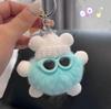 Plush Ball Car Keychain Pendant Cute Bag Charm for Keys and Backpacks,