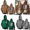 Premium Attack On Titan Hoodie Hooded Sweater Sweatshirt Zipper Coat Cosplay Costume For Fans