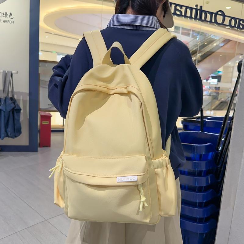 Schoolbag spring and summer new fashion candy color small fresh backpack waterproof and wear-resistant student schoolbag women's solid color casual