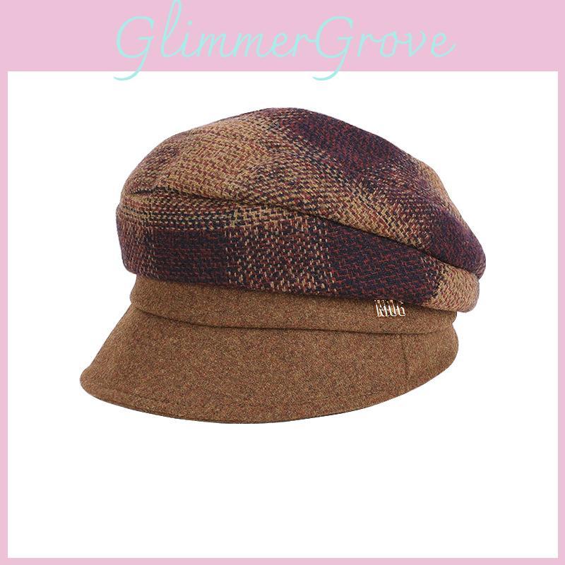 Fashionable Wool Mix Round Top Beret With Short Brim For Spring And Fall